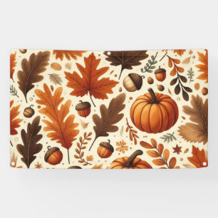 classic leaves/pumpkins/acorns Autumn Banner