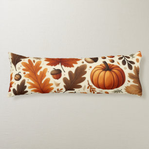 classic leaves/pumpkins/acorns Autumn Body Pillow