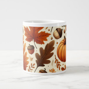 classic leaves/pumpkins/acorns Autumn  Large Coffee Mug