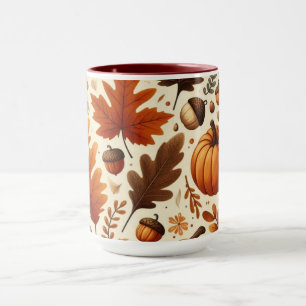 classic leaves/pumpkins/acorns Autumn Mug