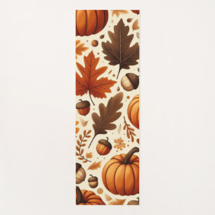 classic leaves/pumpkins/acorns Autumn Yoga Mat
