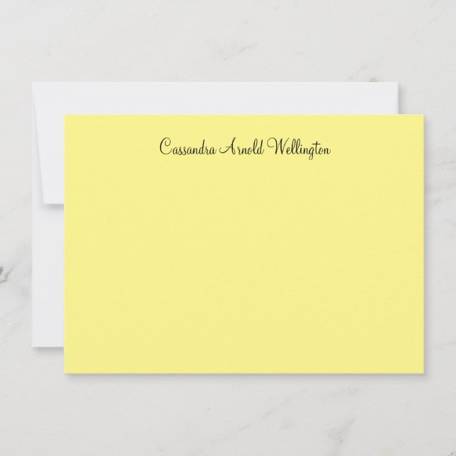 Classic Lemon Personalized Flat Note Card (Front)