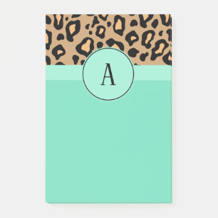 Classic Leopard Monogrammed Post It Notes