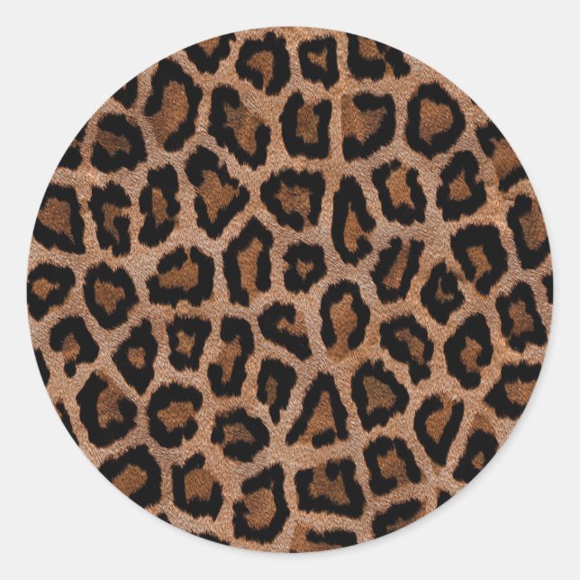 Classic Leopard Pattern Animal Print Classic Round Sticker (Front)