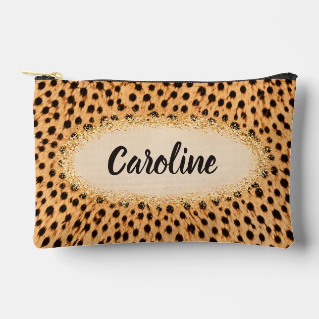 Classic Leopard Print Glam Accessory Pouch (Front)