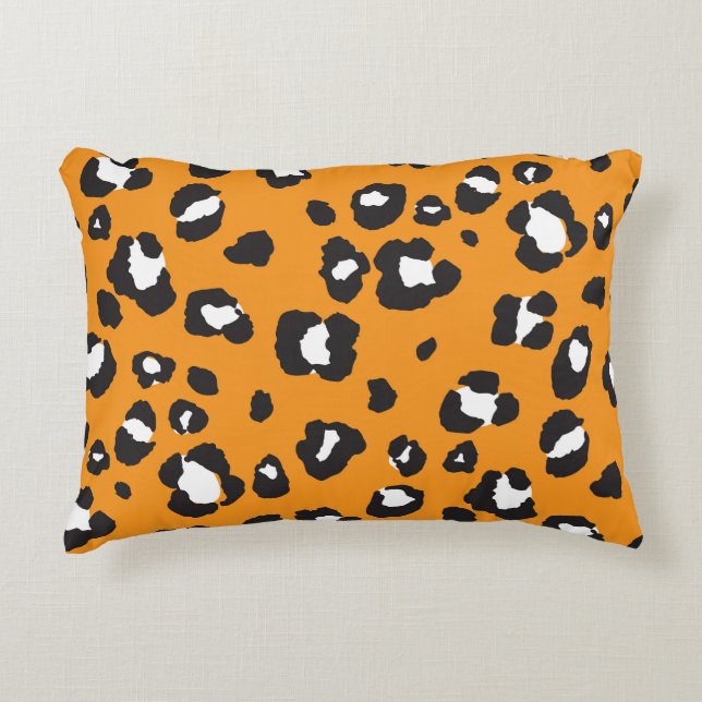 Classic Leopard Print Pattern Accent Pillow (Front)