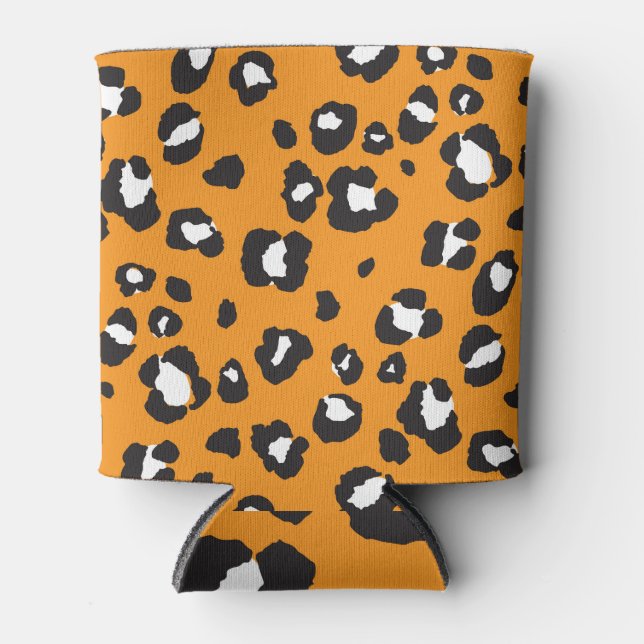 Classic Leopard Print Pattern Can Cooler (Front)