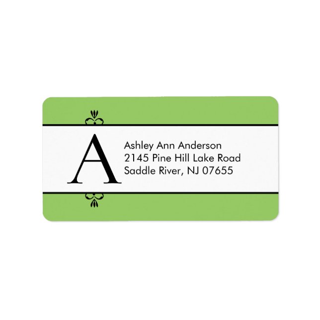 Classic Letter A Monogram Return Address Labels. Label (Front)