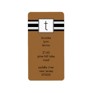 Classic Letter T Monogram Vetical Address Labels. Label