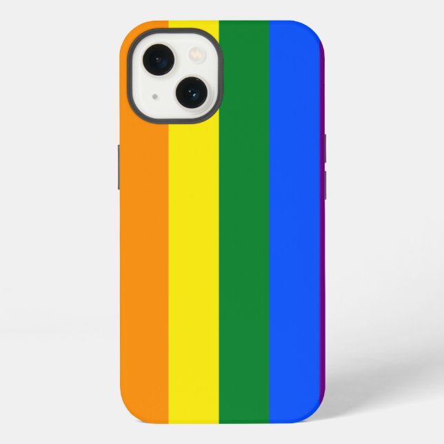 Classic LGBTQ Rainbow Pride Flag iPhone Case (Back)