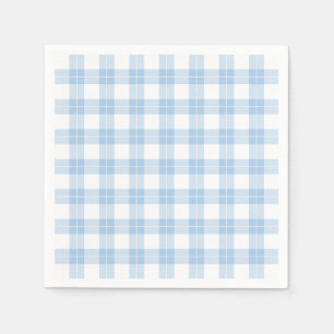 Classic Light Blue and White Plaid Pattern Napkin