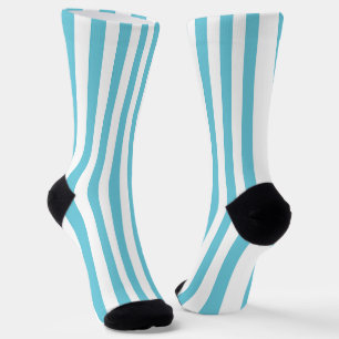 Classic Light Blue and White Vertical Stripes Socks