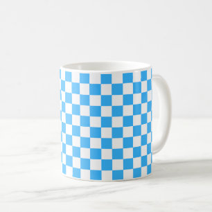 Classic light blue chequerboard  coffee mug