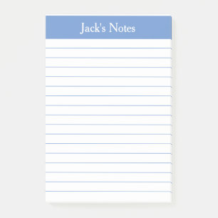 Classic Light Blue Lined Personalized Post-it Notes