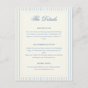 Classic Light Blue Stripes Details Enclosure Card