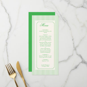 Classic Light Blue Stripes Hydrangea Wedding Menu