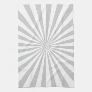 Classic Light Grey Burst Spinning Wheel Kitchen Towel