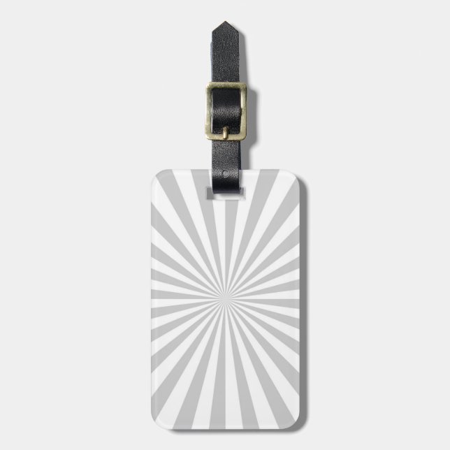 Classic Light Grey Burst Spinning Wheel Luggage Tag (Front Vertical)