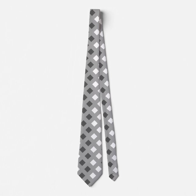 Classic Light Grey Plaid Unisex Neck Tie (Front)