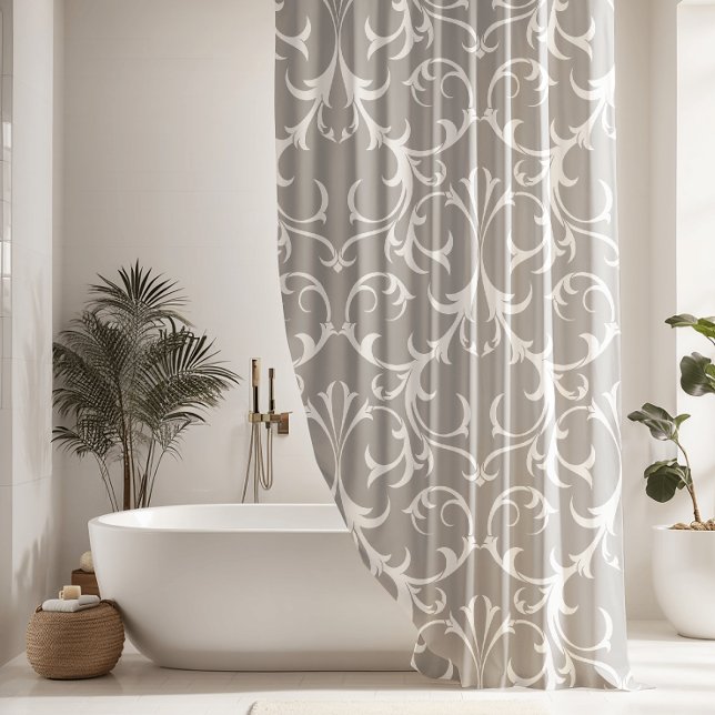 Classic  Light Grey & White Damask Floral (Creator Uploaded)