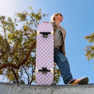 Classic light lavender checkerboard  skateboard