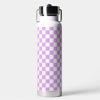 Classic light lavender chequerboard  water bottle