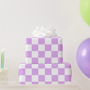 Classic light lavender chequerboard  wrapping paper