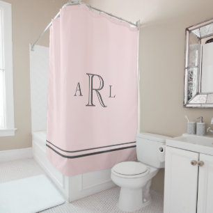Classic Light Pink And Grey Three Letter Monogram