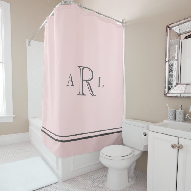 Classic Light Pink And Grey Three Letter Monogram (In Situ)