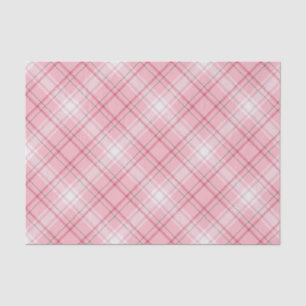 Classic Light Pink Plaid Pattern Tissue Paper