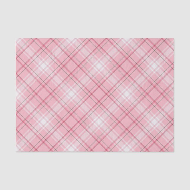 Classic Light Pink Plaid Pattern  Tissue Paper (Front)