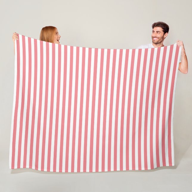 CLASSIC LIGHT PINK STRIPED FLEECE BLANKET (In Situ)