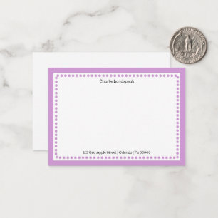 Classic Light Purple Dotted Frame Name, Address Card
