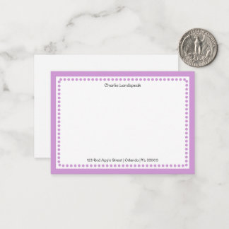 Classic Light Purple Dotted Frame Name, Address Card