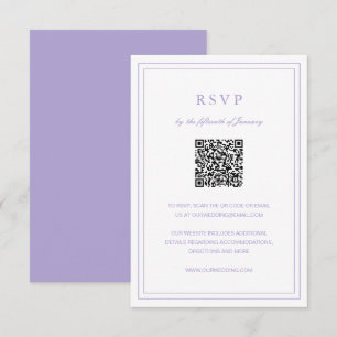 Classic Lilac Elegant Wedding RSVP Card