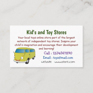 Classic lime green van cartoon business card