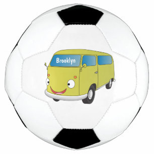 Classic lime green van cartoon soccer ball
