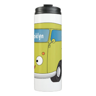 Classic lime green van cartoon thermal tumbler