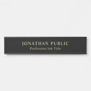 Classic Look Black And Gold Template Elegant Door Sign