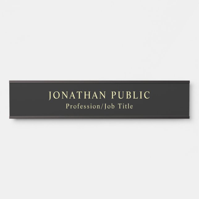 Classic Look Black And Gold Template Elegant Door Sign (Front)
