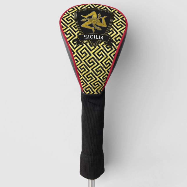 Classic Look Sicilian Trinacria Golf Head Cover (Front)