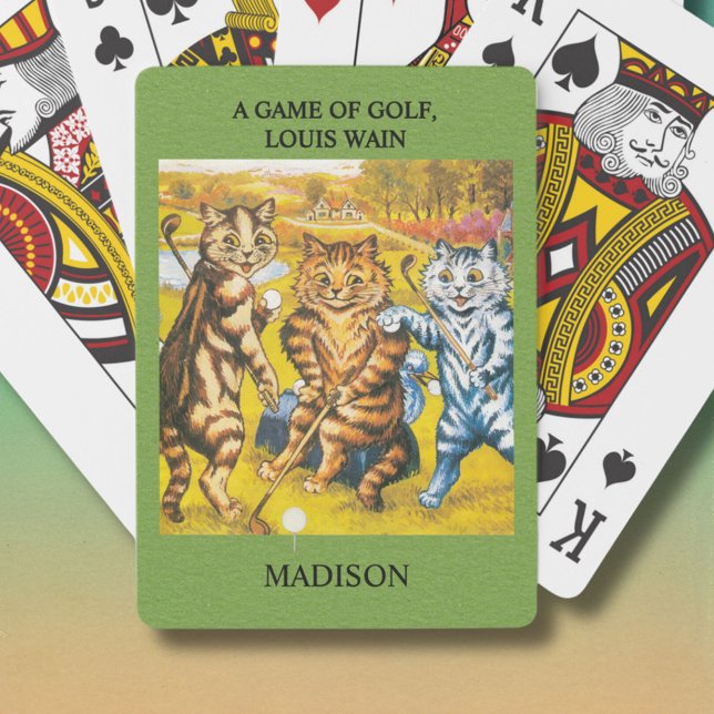 Classic Louis Wain Cats Playing Golf Personalized Cards (Creator Uploaded)