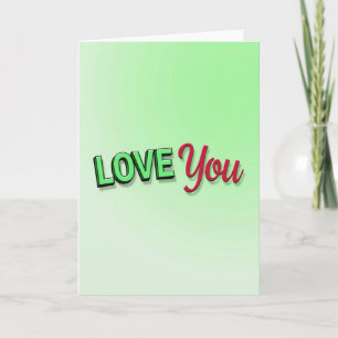 Classic Love 3D Text Card
