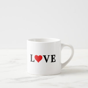 Classic LOVE Heart Elegant Minimalist Espresso Cup