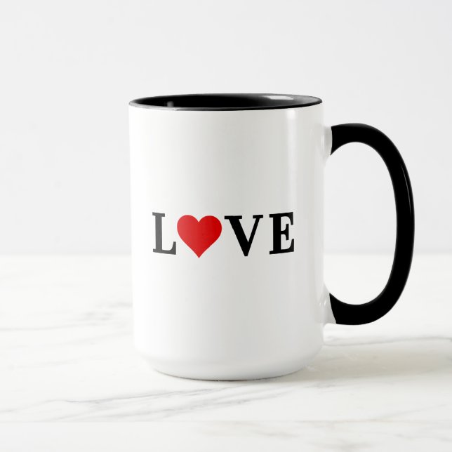 Classic LOVE Heart Elegant Minimalist Mug (Right)