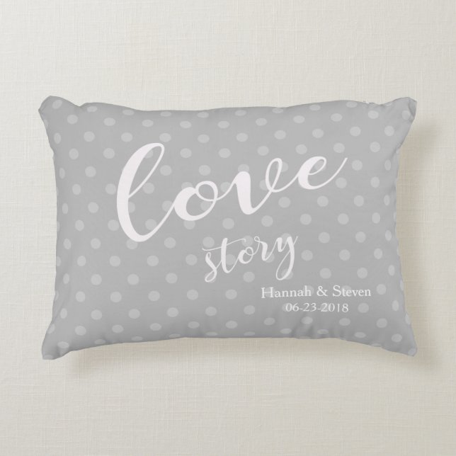 Classic "Love Story" Wedding/Special Occasion Decorative Pillow (Front)