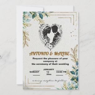 classic love wedding invitation