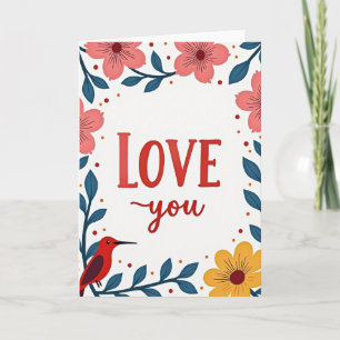 Classic Love You Floral Card