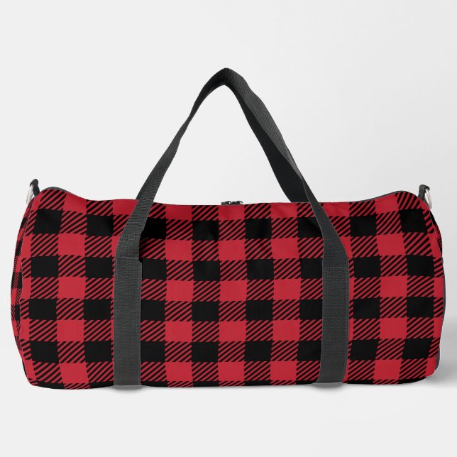 Classic Lumberjack Check Pattern Duffle Bag (Front)