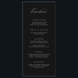Classic Luncheon Menu Wedding Reception Meal Card<br><div class="desc">Our custom menu card features modern calligraphy for the perfect way to inform your guests of their meal choices at your wedding or event. This item is part of our Goldie collection G100,  please shop our store for matching products.</div>